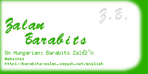 zalan barabits business card